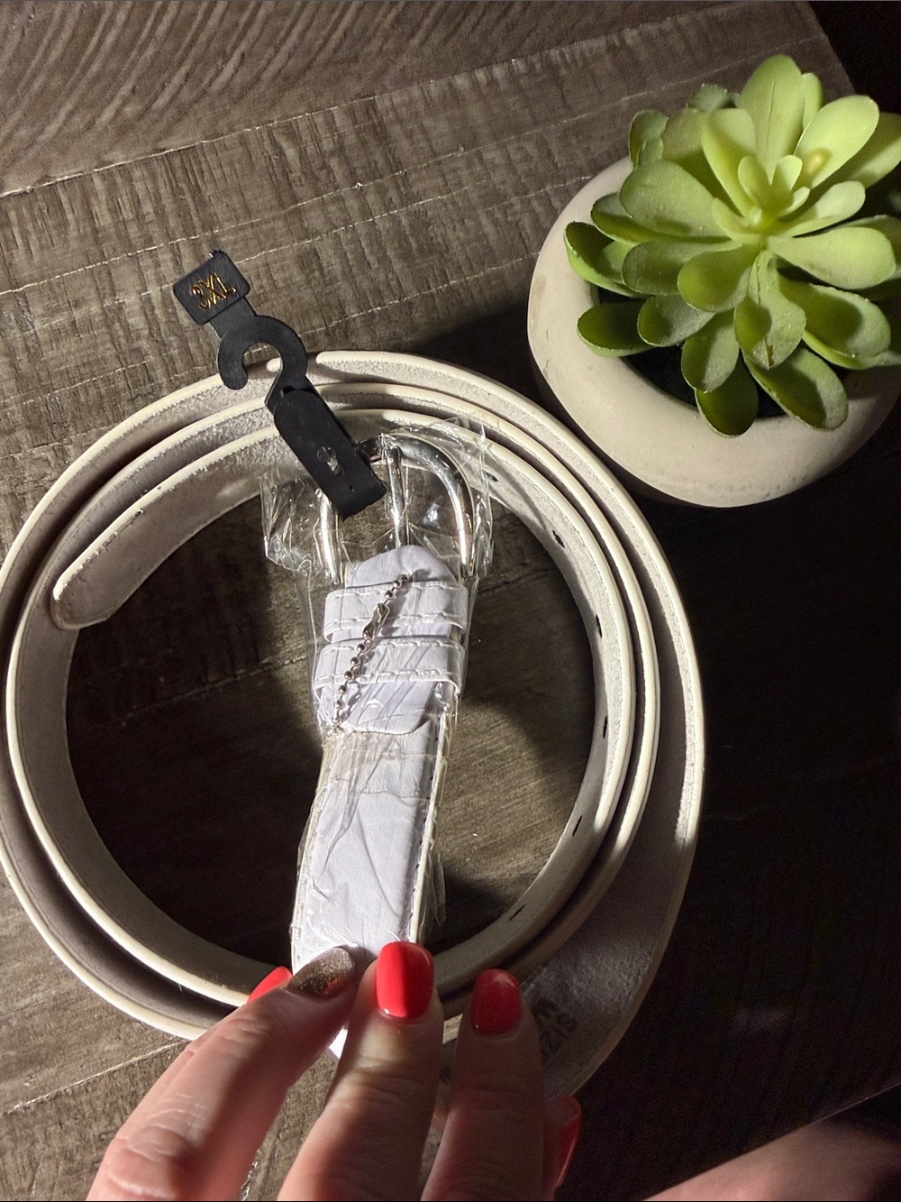 White Belt with Silver Buckle - brand new!